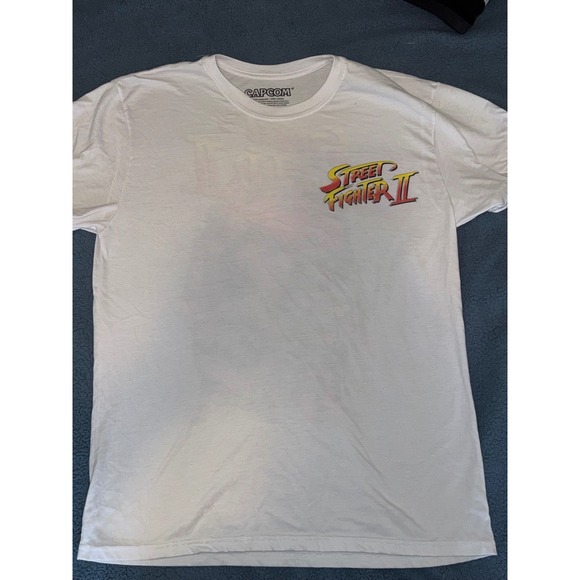 Capcom Other - Capcom Street Fighter II Graphic T-Shirt White Mens Large Ryu Ken Akuma M Bison